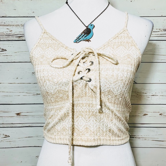 Sadie & Sage Tops - {SADIE & SAGE} Ribbed Lace Up Crop Top Tank